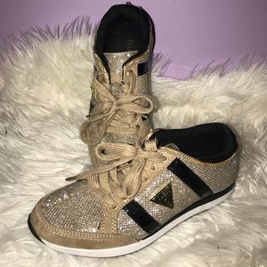 Gold Guess Gym Shoes